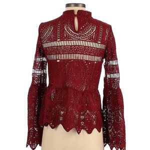 Boohoo Long Sleeve Blouse, 2 , Red/Maroon